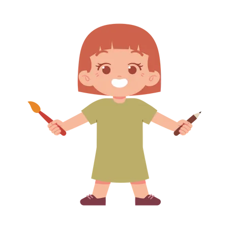Girl Kids Character Illustration