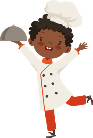 Little girl in chef costume Illustration