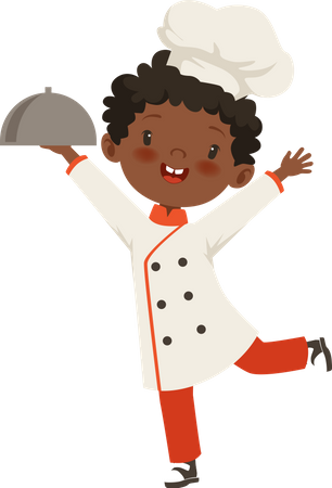 Little girl in chef costume  Illustration