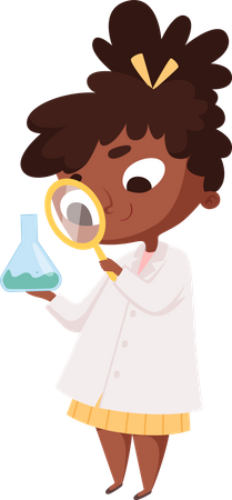Little girl in chemistry Lab Illustration