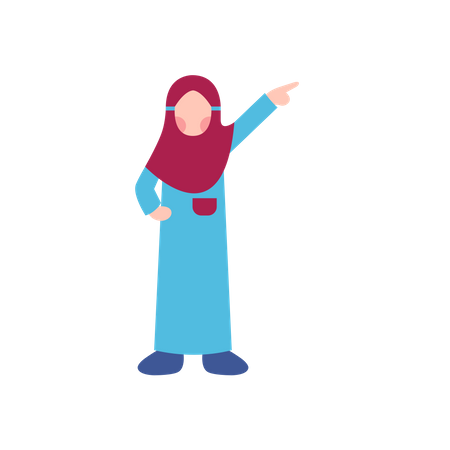 Little Girl in hijab  Illustration