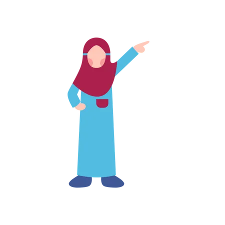 Little Girl in hijab  Illustration