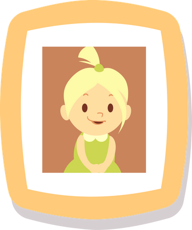 Little girl in photo frame  Illustration