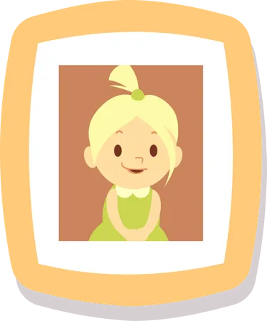Little girl in photo frame  Illustration