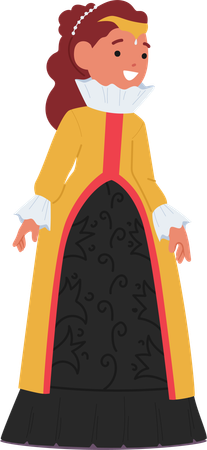 Little Girl In Queen Costume  Illustration