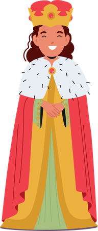 Little Girl in Queen Costume  Illustration