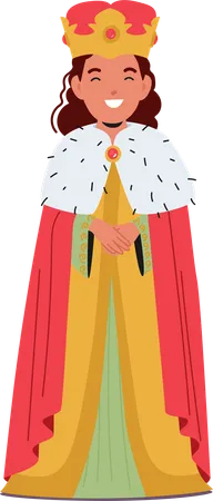 Little Girl in Queen Costume  Illustration