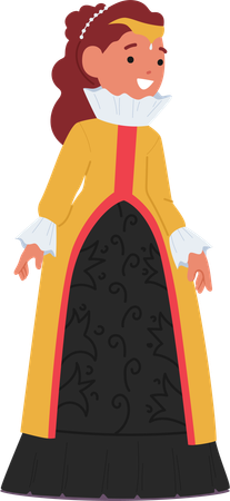 Little Girl In Queen Costume  イラスト