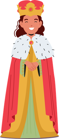 Little Girl in Queen Costume  イラスト