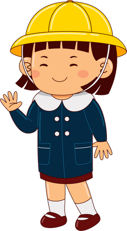 Little Girl In Uniform  Illustration