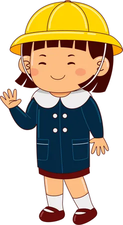 Little Girl In Uniform  Illustration