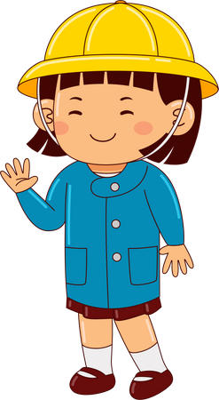 Little Girl In Uniform  Illustration