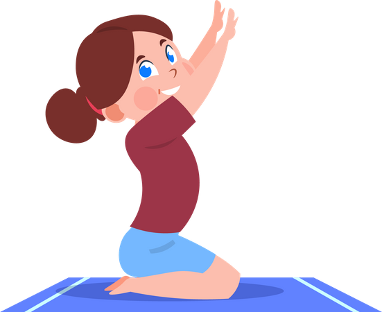 Little girl in yoga asana  Illustration