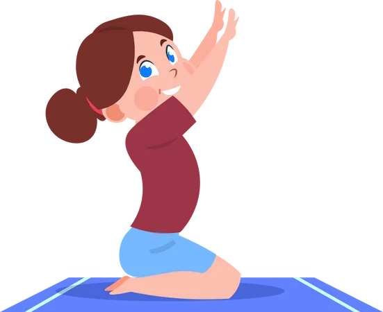 Little girl in yoga asana  Illustration