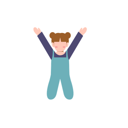Little girl jumping out of joy  Illustration