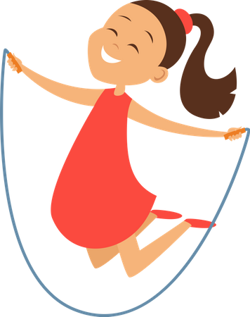 Little Girl Jumping Rope  Illustration