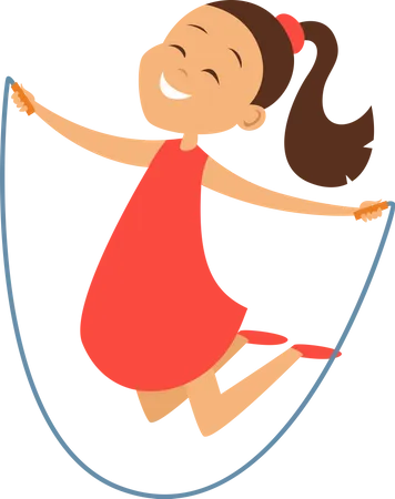 Little Girl Jumping Rope  Illustration