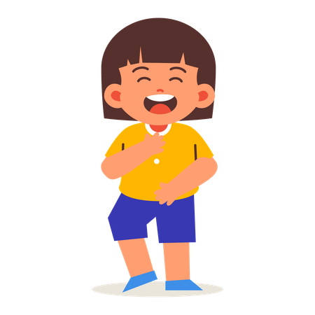 Little Girl Laughing  Illustration