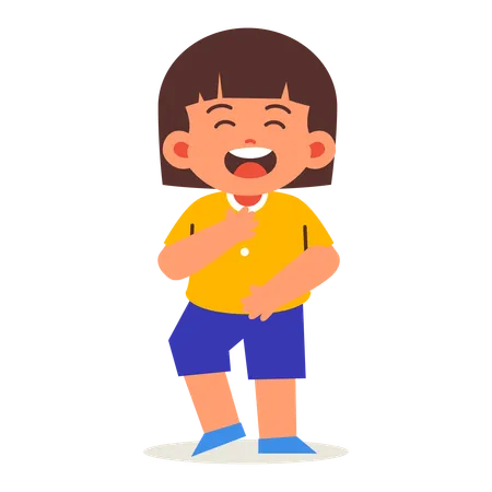 Little Girl Laughing  Illustration