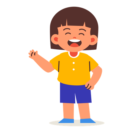 Little Girl Laughing  Illustration