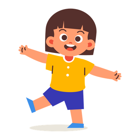 Little Girl Laughing  Illustration