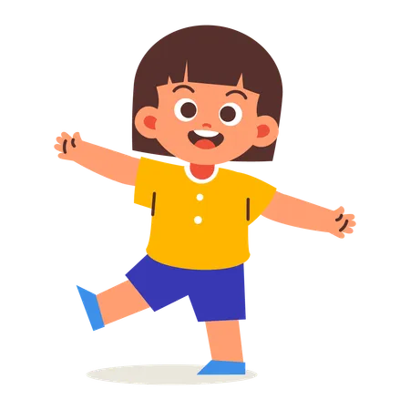 Little Girl Laughing  Illustration