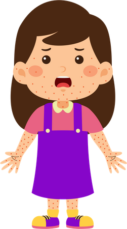 Little girl measles  Illustration