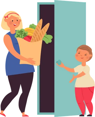 Good Manners Kids Child Helping Cute Kid Kind Behavior Boy Girl Respect Old People Pregnant Woman Etiquette Decent Vector Set Illustration Courteous And Upbringing Politeness And Respectful Illustration