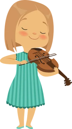 Little girl playing guitar  Illustration
