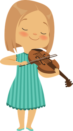 Little girl playing guitar  Illustration