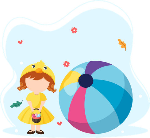 Little girl playing  Illustration