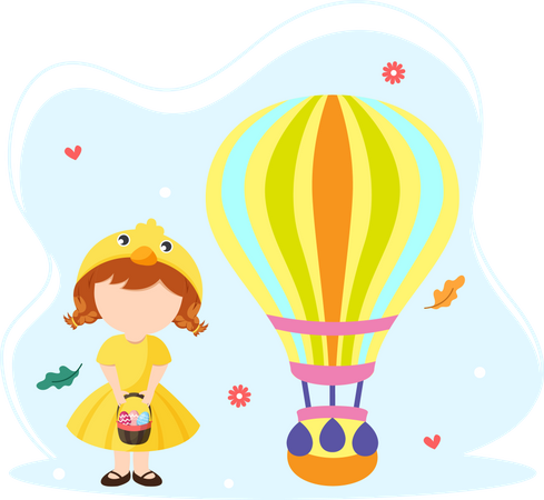 Little girl playing  Illustration