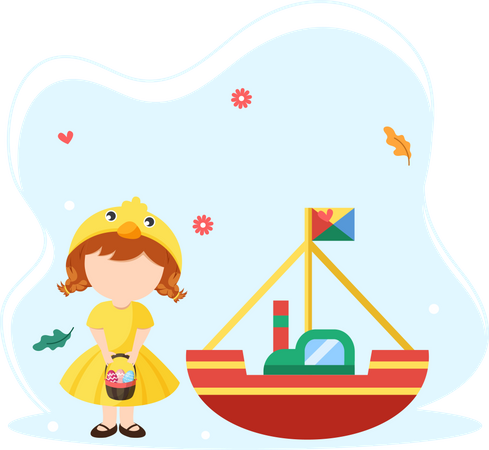 Little girl playing  Illustration