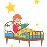 illustration reading bedtime story
