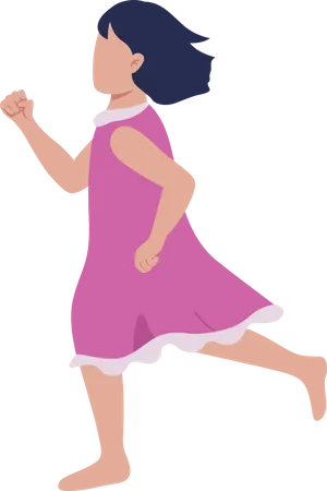 Little girl running  Illustration