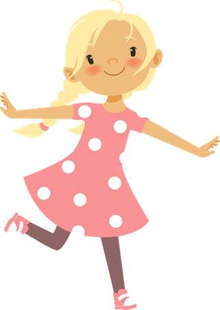 Little girl running  Illustration