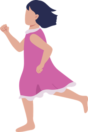 Little girl running  Illustration