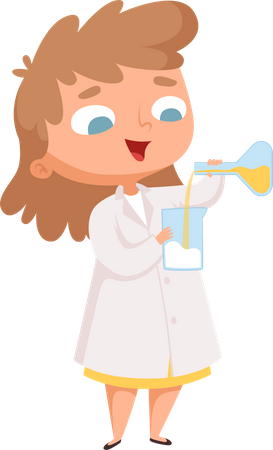 Little girl scientist doing research  Illustration