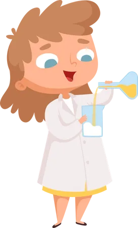 Little girl scientist doing research  Illustration