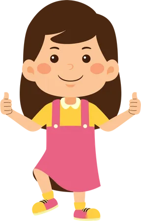 Little girl showing thumbs up  Illustration
