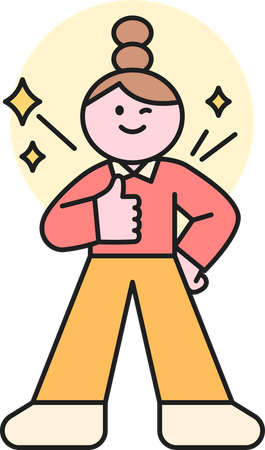 Little girl showing thumbs up  Illustration