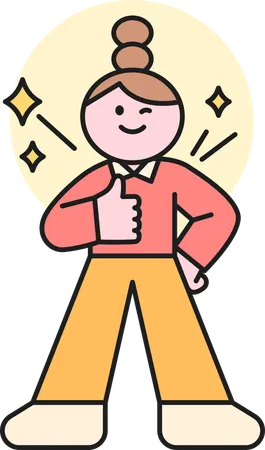 Little girl showing thumbs up  Illustration