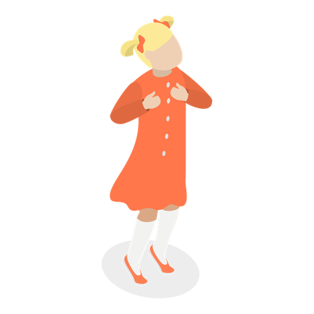 Little girl Singing song  Illustration