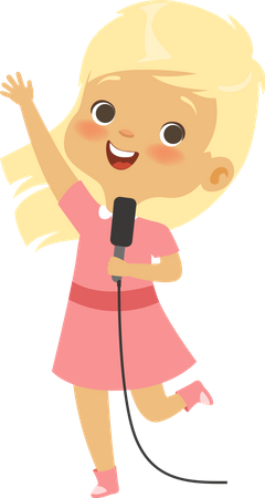 Little girl singing song  Illustration