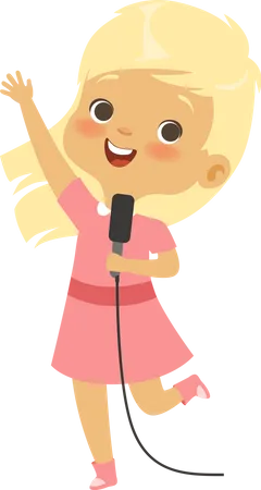 Little girl singing song  Illustration