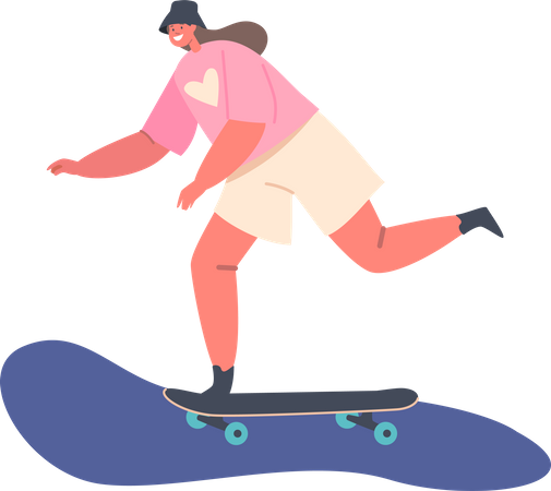 Little Girl Skating  Illustration