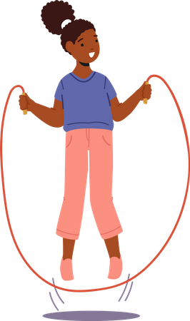 Little girl skipping rope Illustration
