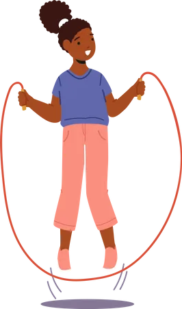 Little girl skipping rope Illustration