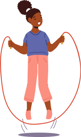 Little girl skipping rope  Illustration