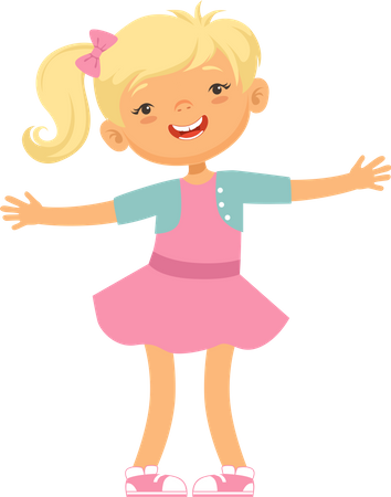Little girl smiling  Illustration